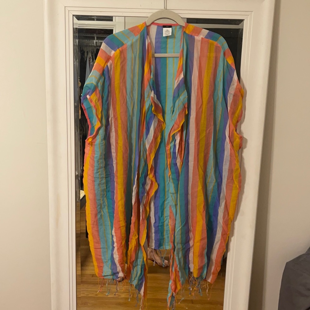Jcrew multicolor beach coverup - kaftan
